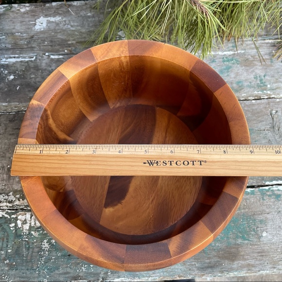 Dansk teakwood large serving bowl tulip new - Picture 4 of 16